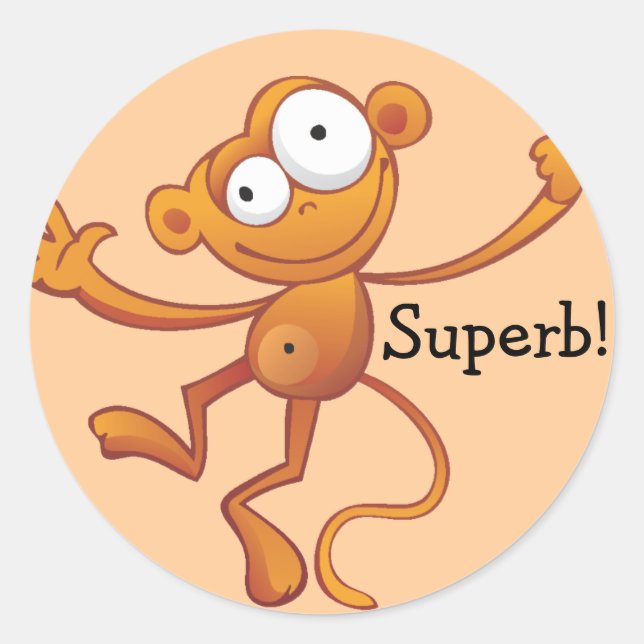 Superb Reward Stickers - Monkey (Front)