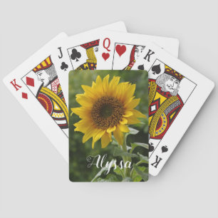 Superb Sunflower Playing Cards with Name