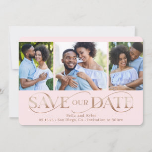 Superb Swirl 3 Photos Save The Date Card