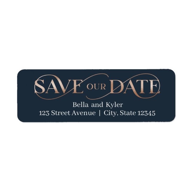 Superb Swirl Save The Date Address Label (Front)