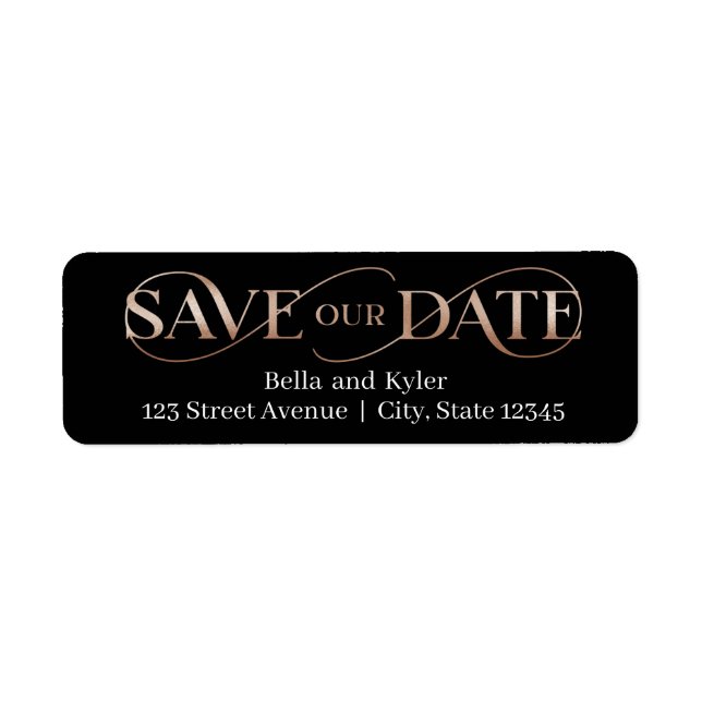 Superb Swirl Save The Date Address Label (Front)