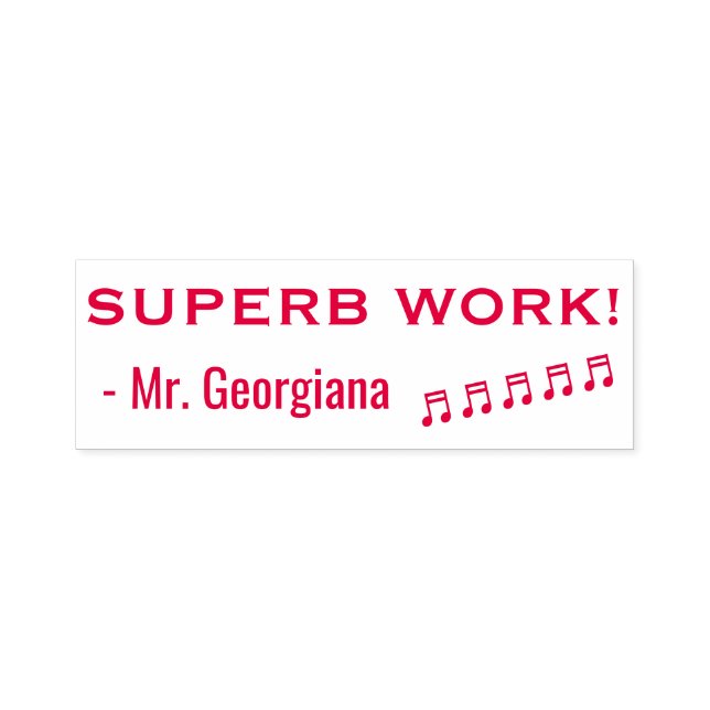 "SUPERB WORK!" Acknowledgement Rubber Stamp (Design)