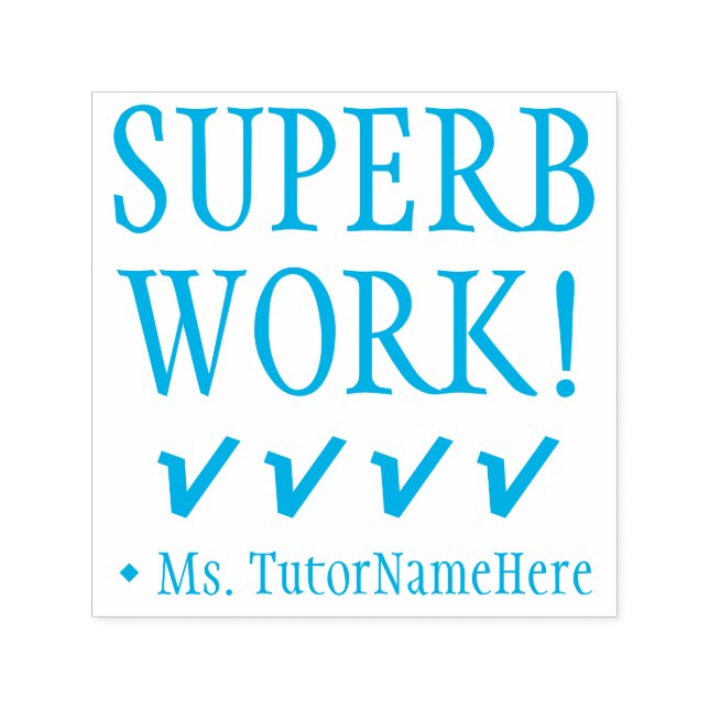 "SUPERB WORK!" Assignment Marking Rubber Stamp (Design)