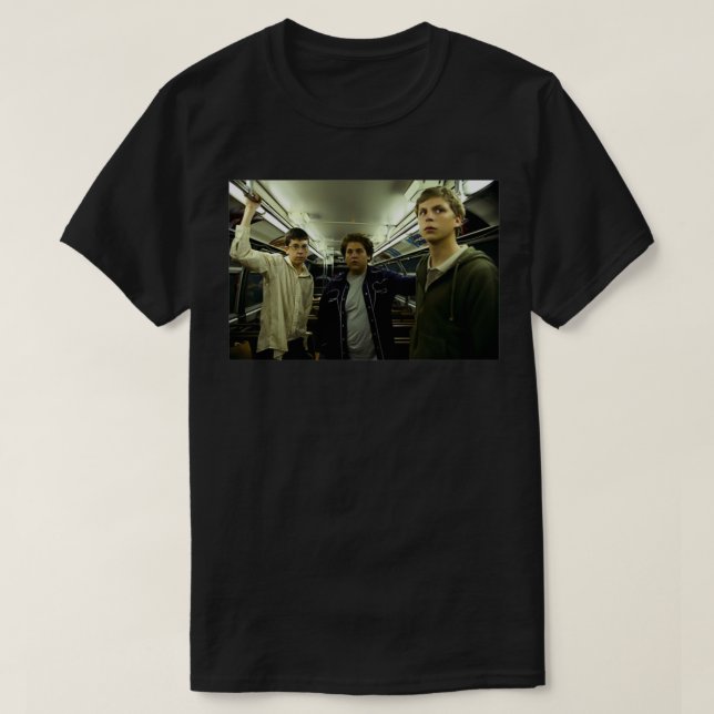 SUPERBAD Train Scene Still T-Shirt (Design Front)