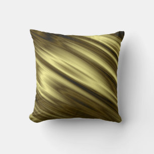 Superbe Diagonal golden Metallic Satin Fabric Art Cushion