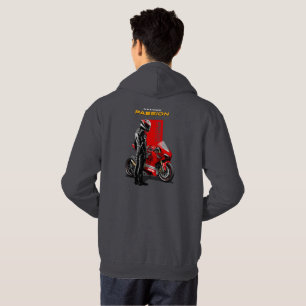 Superbike Racing Maximum Passion Biker Graphic 2  Hoodie