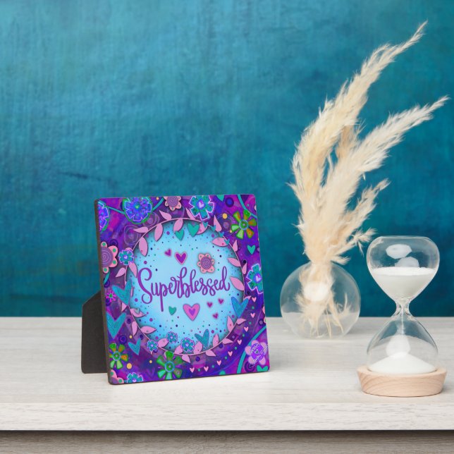 Superblessed Inspirational Floral Pretty Purple Plaque (Insitu)