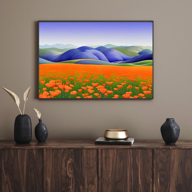 Superblooms | Surreal Poppies Landscape Poster (Creator Uploaded)