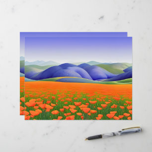 Superblooms   Surreal Poppies Scrapbook Paper