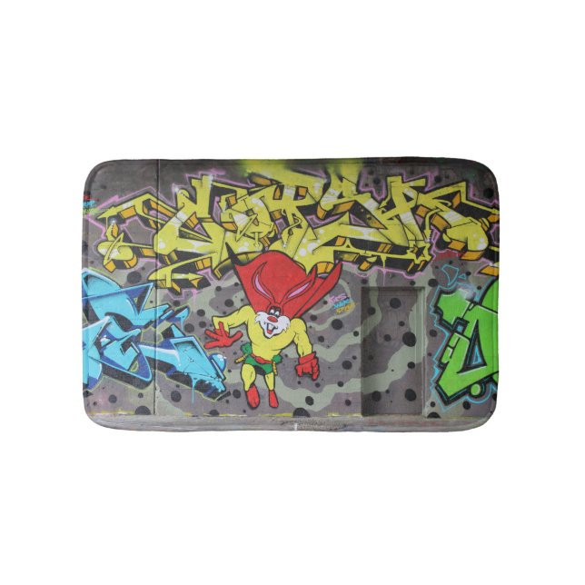 Superbunny Graffiti Bath Mat (Front)