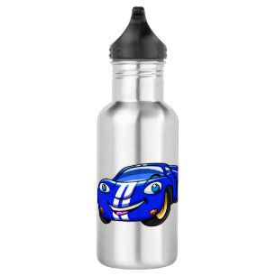 Supercar blue racing cartoon Choose back colour 532 Ml Water Bottle