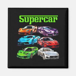Supercar Cool Car Guy Srts Racing Fan Graphic Men Magnet