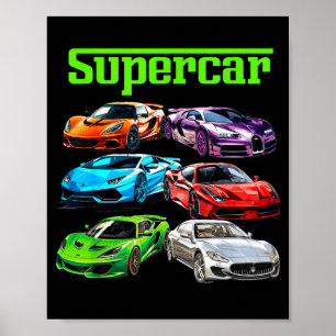 Supercar Cool Car Guy Srts Racing Fan Graphic Men Poster
