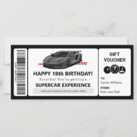 Supercar Experience Voucher Template Certificate