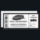 Supercar Experience Voucher Template Certificate<br><div class="desc">Surprise your son or daughter for their birthday with a voucher for a supercar experience. Personalise this gift certificate template with their name,  age,  the conditions,  or any custom message you'd like to add.</div>