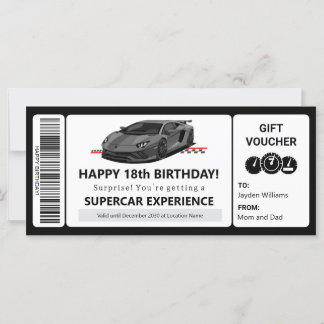 Supercar Experience Voucher Template Certificate