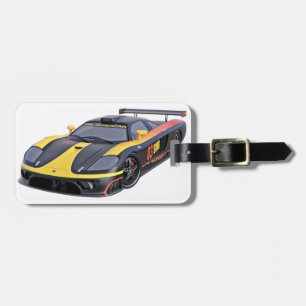 Supercar in Black and Yellow Luggage Tag