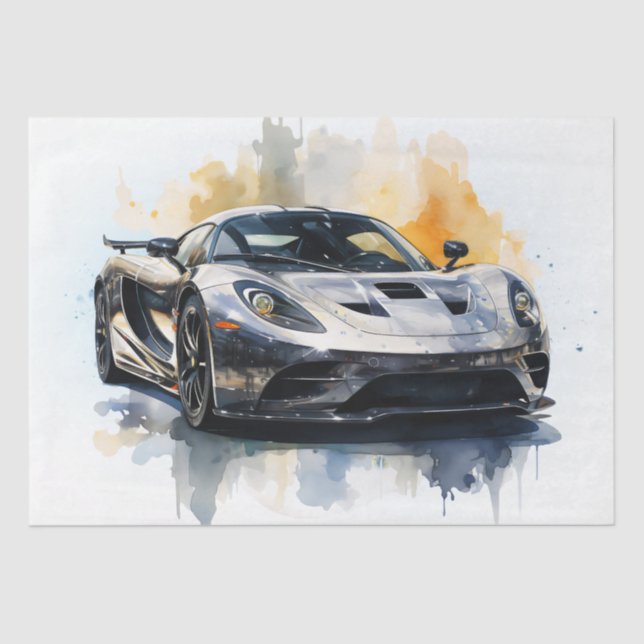 Supercar Racing Car Decoupage Tissue Paper (Front)