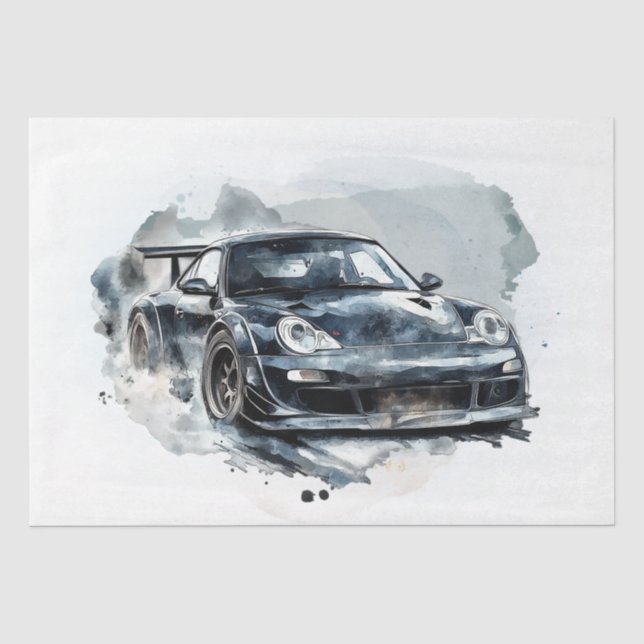 Supercar Racing Car Decoupage Tissue Paper (Front)