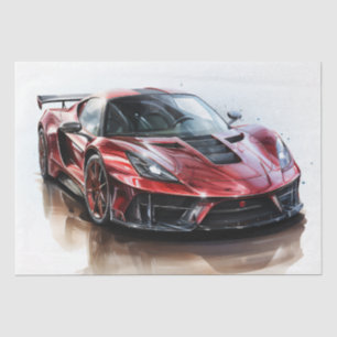 Supercar Racing Car Decoupage Tissue Paper