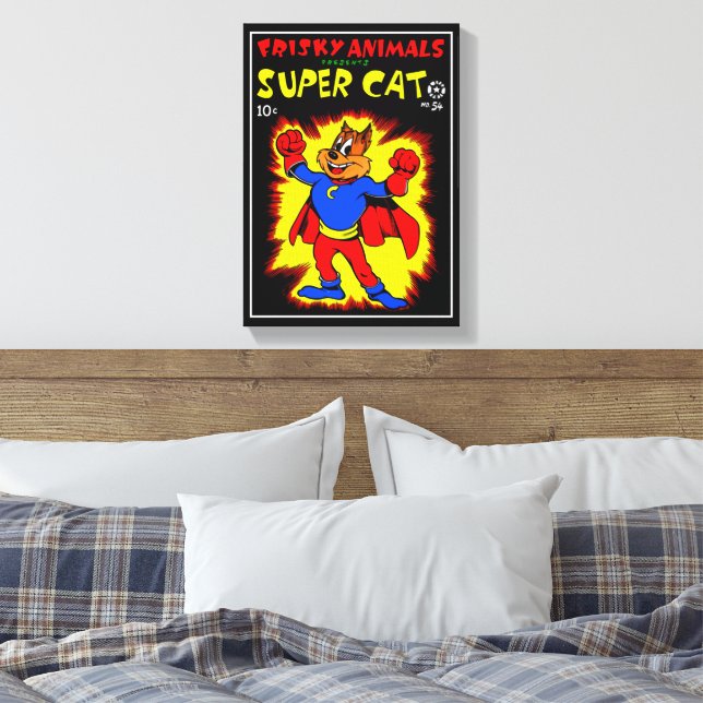 SuperCat Comics Canvas Print (Insitu(Bedroom))