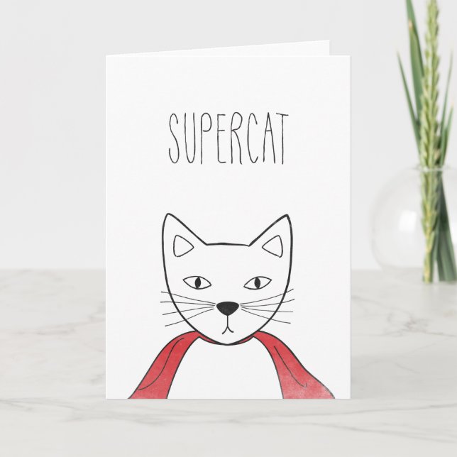 SUPERCAT Congratulations Card Cats Illustration (Front)