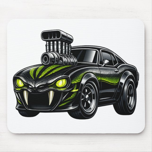 Supercharged Snake-Eye Muscle Car  Mouse Mat (Front)