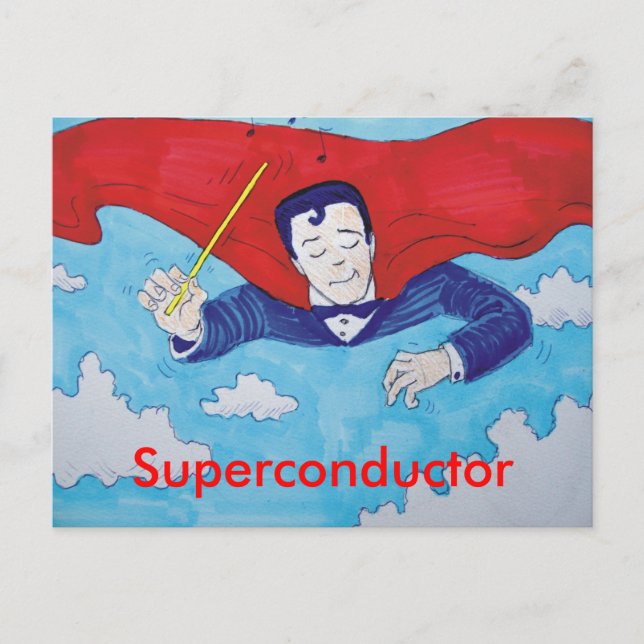 Superconductor cartoon postcard (Front)