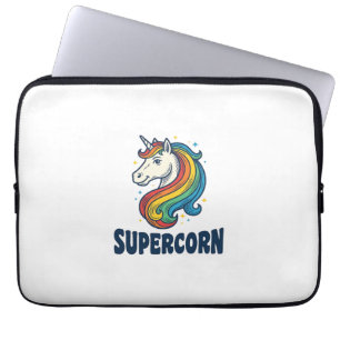Supercorn Unicorn Vintage Engraving T-Shirt Design Laptop Sleeve