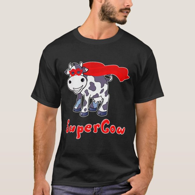 Supercow Superhero Cow For Men Women Kids T-Shirt (Front)
