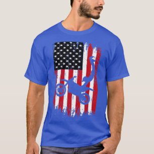 Supercross Freestyle Motocross American Flag Motor T-Shirt