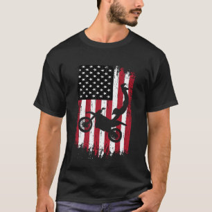 Supercross Freestyle Motocross American Flag Motor T-Shirt