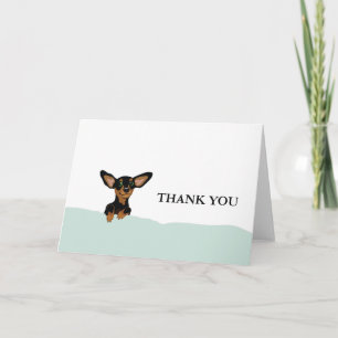 Supercute dachshund puppy thank you card
