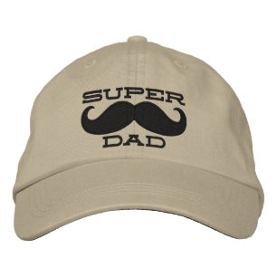 Superdad Moustache SUPER DAD Embroidered Hat