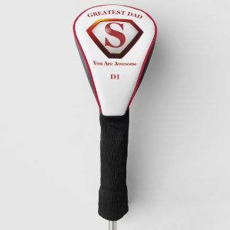 SuperDad White+Red Pipe Golf Head Cover