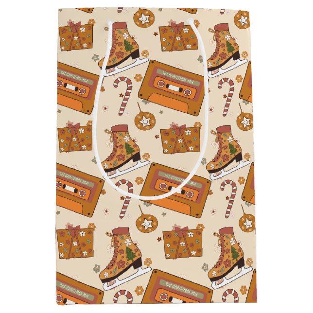 Superfloral Retro Christmas Joy Medium Gift Bag (Front)