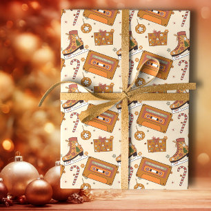 Superfloral Retro Christmas Joy Wrapping Paper