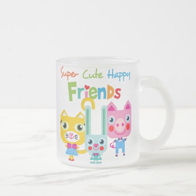 superfriends.png frosted glass coffee mug (Right)