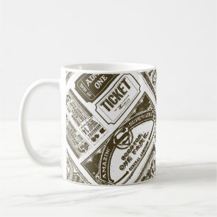 Supergirl Admit One Pattern Brown Coffee Mug