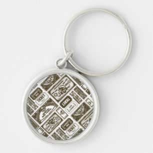 Supergirl Admit One Pattern Brown Key Ring