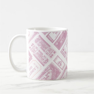 Supergirl Admit One Pattern Pink Coffee Mug