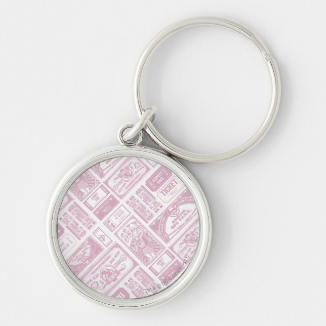 Supergirl Admit One Pattern Pink Key Ring (Front)