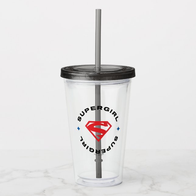 Supergirl Age of Heroes Circle S-Shield Acrylic Tumbler (Front)