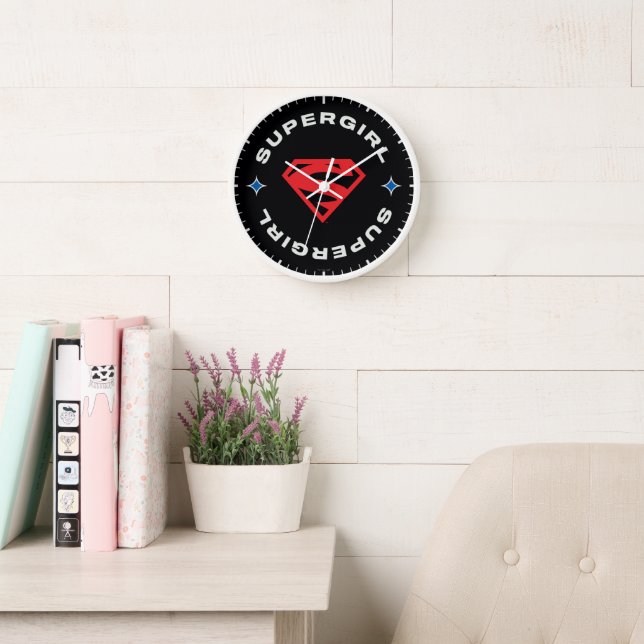 Supergirl Age of Heroes Circle S-Shield Clock (Reading Room)