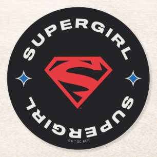 Supergirl Age of Heroes Circle S-Shield Round Paper Coaster