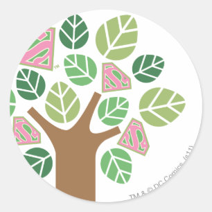 Supergirl All Natural Tree Classic Round Sticker