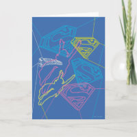 Supergirl and Logo Coloured Outlines