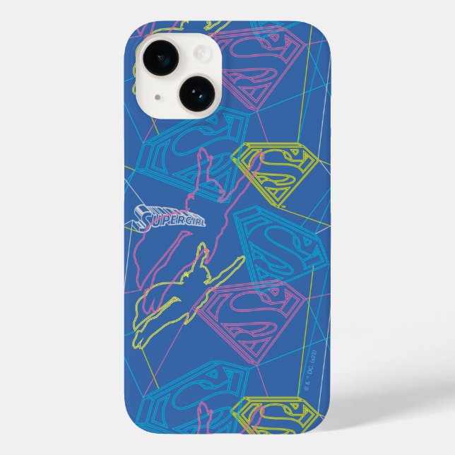 Supergirl and Logo Coloured Outlines Case-Mate iPhone Case (Back)