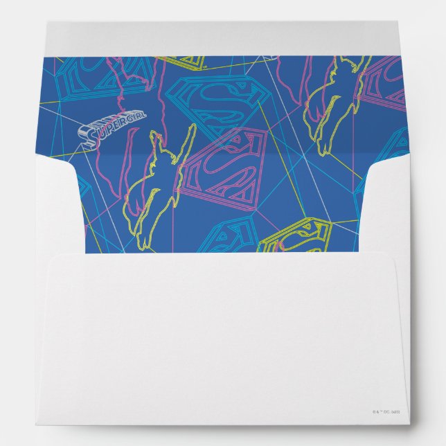 Supergirl and Logo Coloured Outlines Envelope (Back (Bottom))