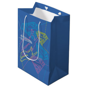 Supergirl and Logo Coloured Outlines Medium Gift Bag